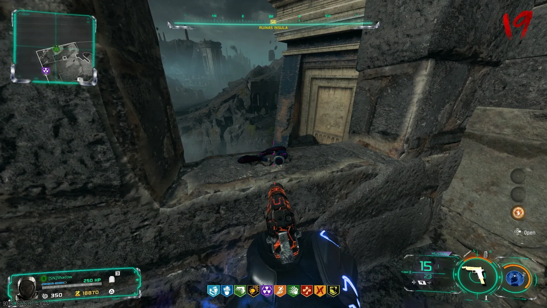 Mr Peeks headphones on the stone window ledge in Ruinas Insula on Rex Infernus