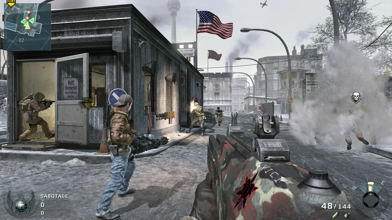 Black Ops 1 multiplayer gameplay on the Berlin Wall map, now on PS5 and PS4