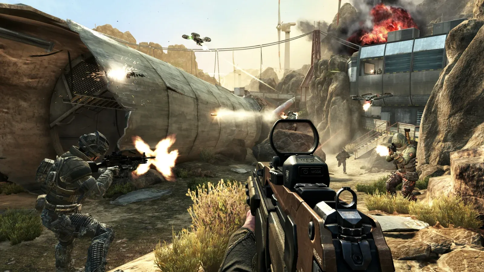 Black Ops 2 multiplayer gameplay on the Turbine map, now on PS5 and PS4