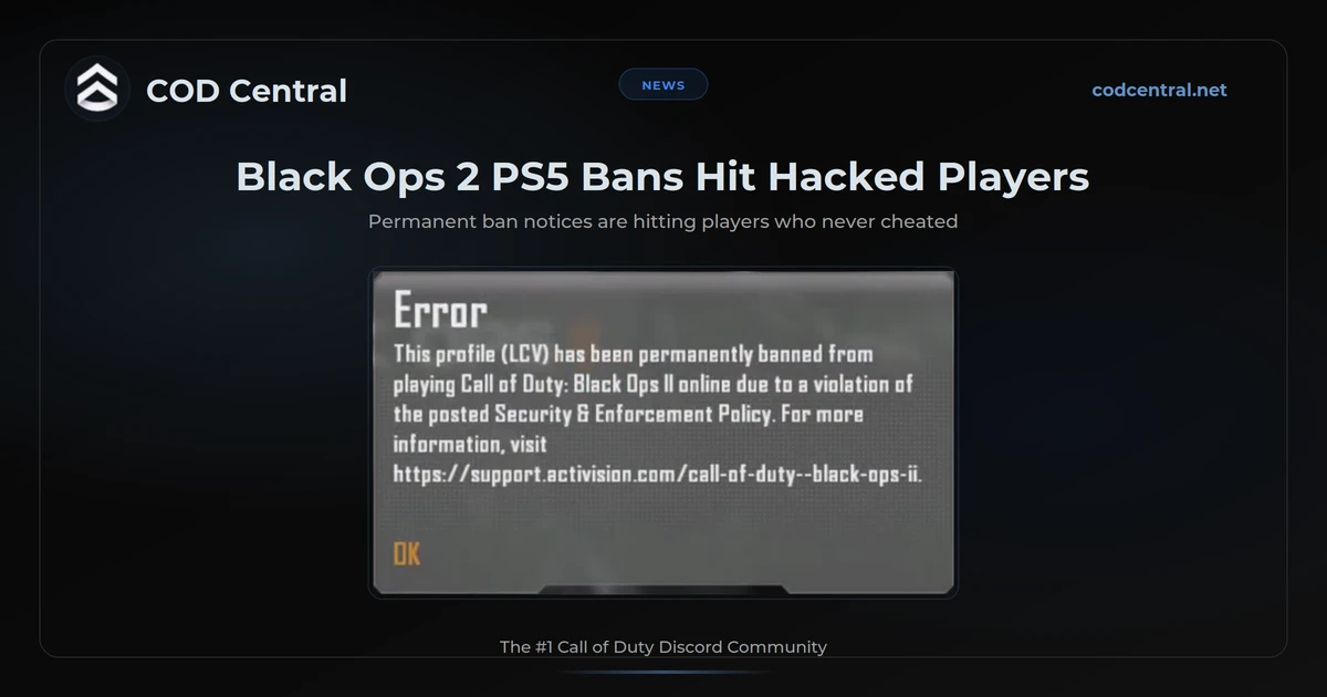 Black Ops 2 PS5 Bans Hit Hacked Players