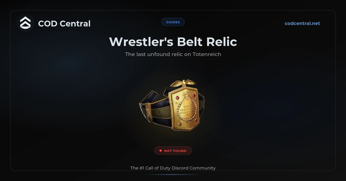 BO7 Totenreich Wrestler's Belt Relic Explained (2026)