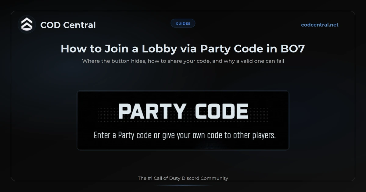 How to Join a Lobby via Party Code in BO7