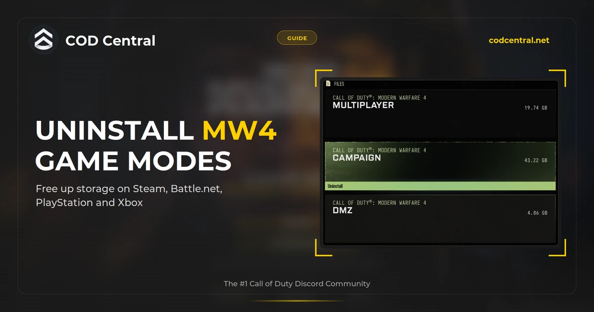 How to Uninstall MW4 Game Modes on PC, PS5 and Xbox