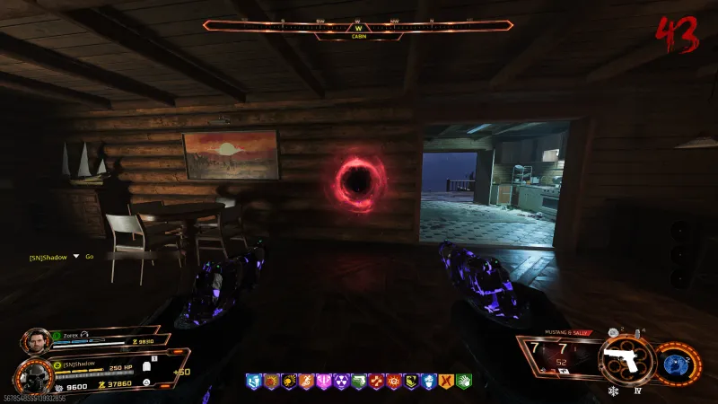 Red Blood Vials relic trial portal spawned inside the Cabin at Blackwater Lake on Ashes of the Damned in BO7