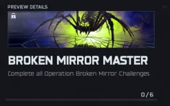 BO7 Broken Mirror Master calling card showing a spider-like creature