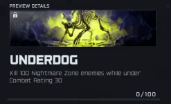 BO7 Underdog calling card showing a skeletal beast