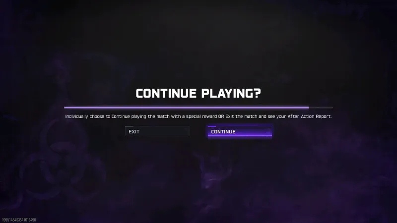 BO7 Continue Playing screen after beating Veytharion on Ashes of the Damned, choose Continue to keep the Dragon relic trial available