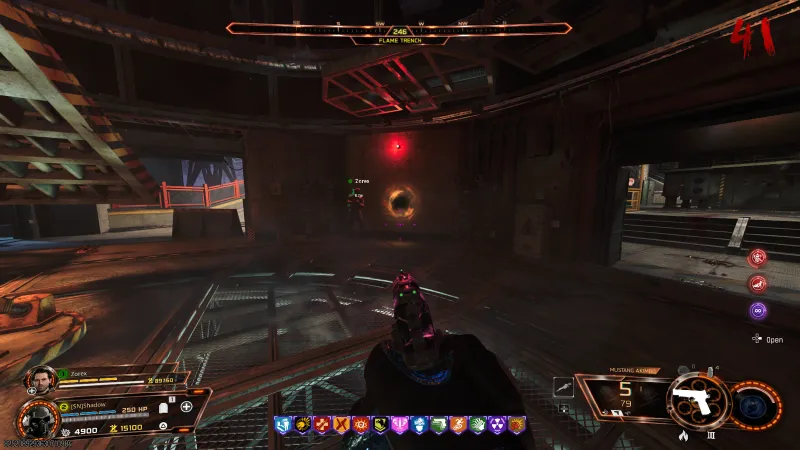 Dark swirling Relic Trial portal on the wall at Flame Trench in Zarya Cosmodrome for the Focusing Stone relic in BO7