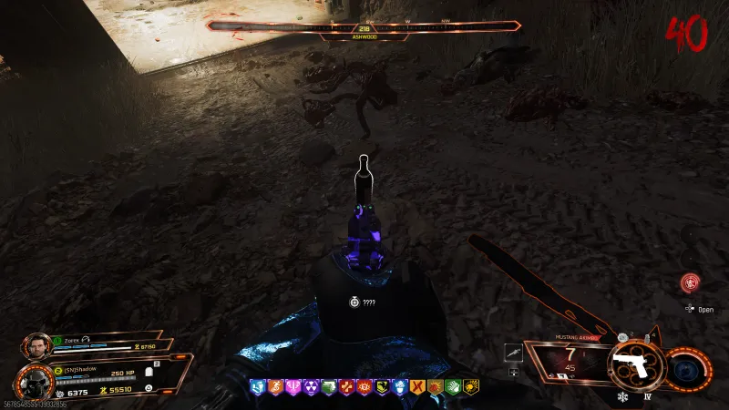 First wine bottle with a question mark prompt dropped by the Zursa bear for the Focusing Stone relic in BO7 Cursed mode