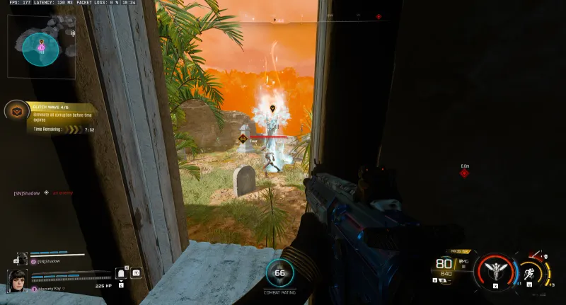 The Disciple mini-boss glowing white humanoid enemy in Wave 4 of Link Forger Glitch in BO7 Endgame