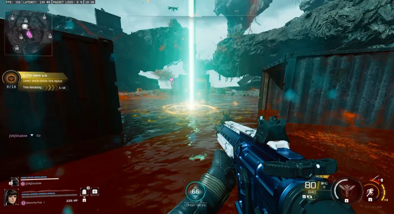 Glitch fracture shard deposit golden circle in the lava arena during Wave 5 of Link Forger in BO7 Endgame