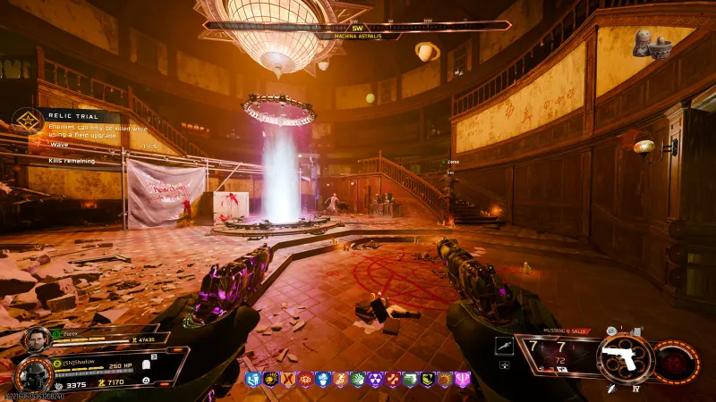 Matryoshka Doll relic trial wave in progress in the Machina Astralis dome on Astra Malorum in BO7 Zombies