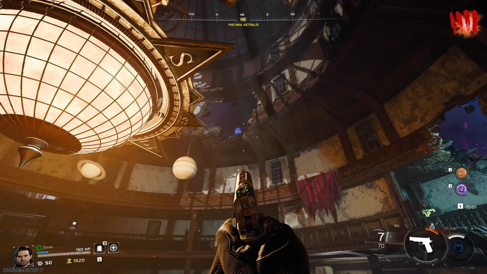 Mr Peeks inside the Machina Astralis dome interior on Astra Malorum in BO7 Cursed Mode