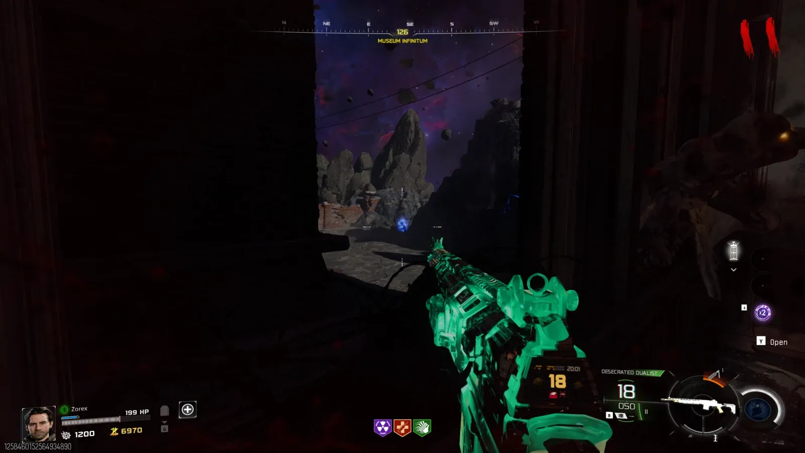 Mr Peeks in the rocks outside Museum Infinitum on Astra Malorum in BO7 Cursed Mode