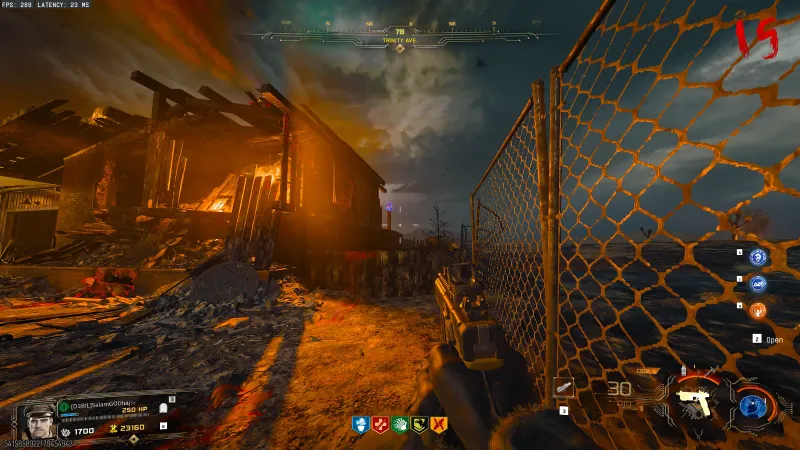 Mr Peeks on a chimney by the Trinity Avenue fence on present Nuketown in BO7 Paradox Junction
