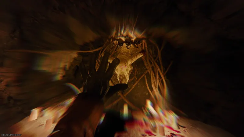 Nikolai reaching for the deer skull on the ritual altar during the Astra Malorum side Easter egg