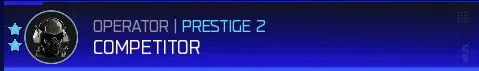 BO7 Operator Prestige 2 label showing two blue stars next to operator name