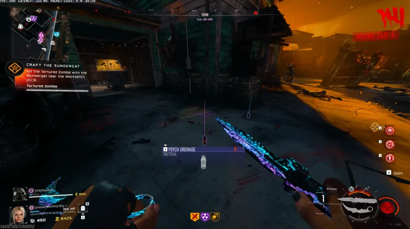 Player approaching the Green House backyard area with Psych Grenade equipped in BO7 Paradox Junction