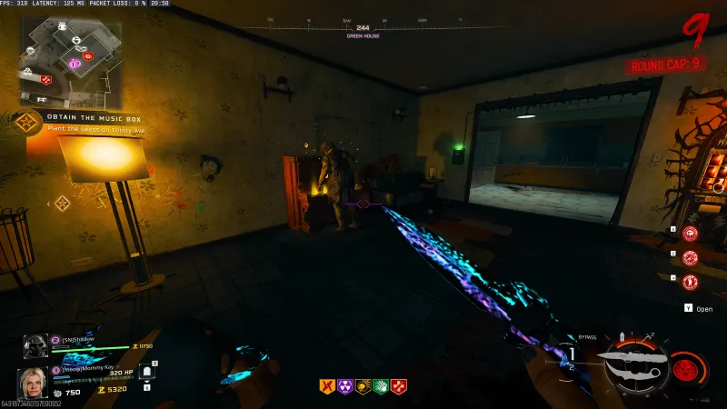 Piano Teacher zombie walking toward the piano inside the Green House in BO7 Paradox Junction