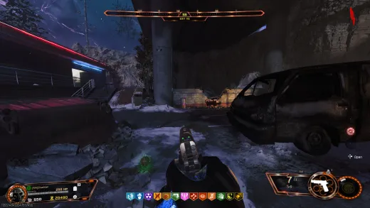 Chompy trash can location at Exit 115 on Ashes of the Damned in BO7