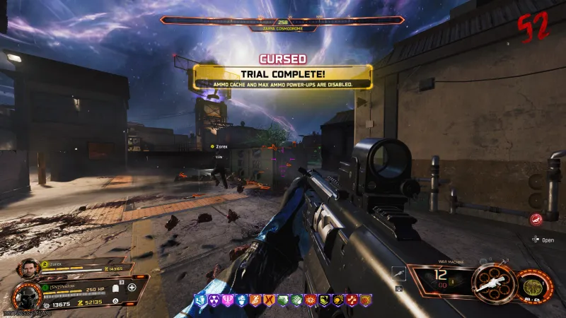 CURSED Trial Complete banner for the Samantha's Drawing relic at Zarya Cosmodrome in BO7 Zombies