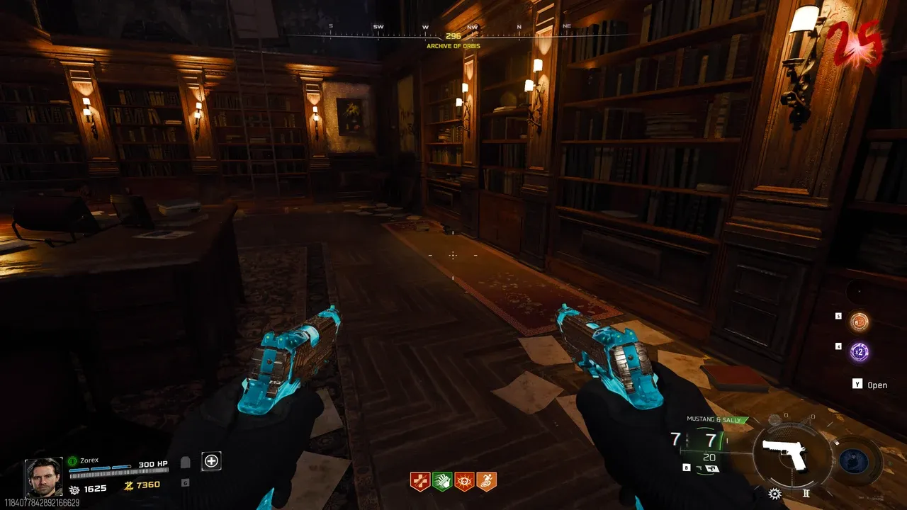 Grey pistol spawn area in the Archive of Orbis library on Astra Malorum