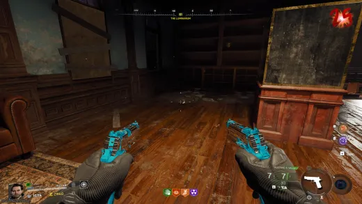 Grey pistol spawn area in the study at The Luminarium on Astra Malorum
