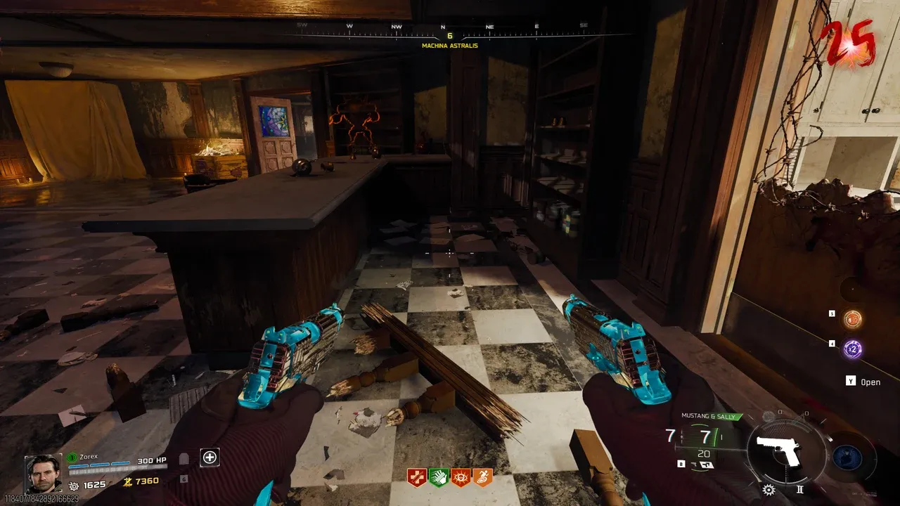 Grey pistol spawn area at Machina Astralis on Astra Malorum in BO7 Cursed mode