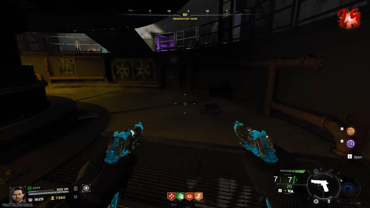 Grey pistol spawn area in the machine room at the Observatory Dome on Astra Malorum