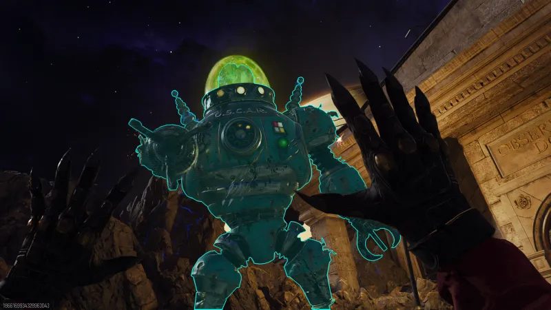 O.S.C.A.R. elite enemy in BO7 Zombies on Astra Malorum, the target for the Spider Fang relic melee kill