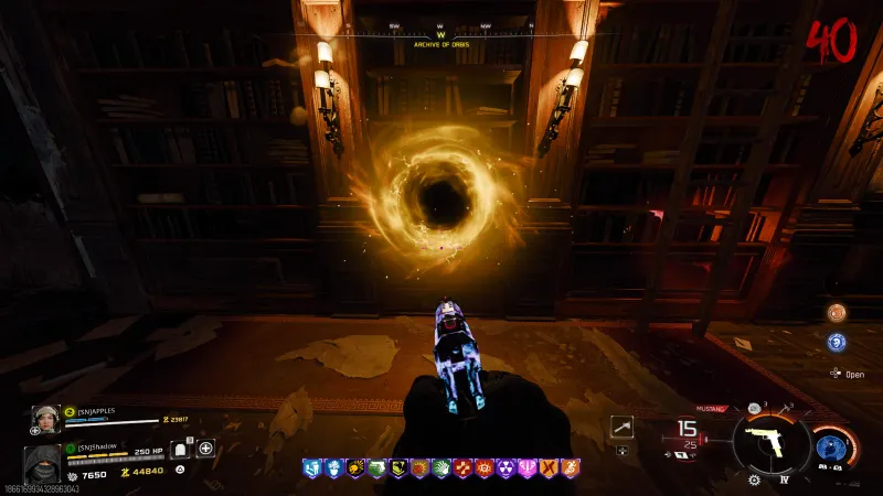 Spider Fang relic trial portal spawned in the Archive of Orbis on Astra Malorum at round 40 in BO7 Cursed mode