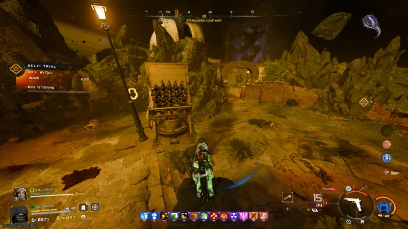 Using a map trap against an HVT enemy during the Spider Fang relic trial on Astra Malorum