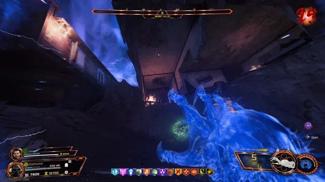 Mr Peeks marker at Rabbit Alley near Ashwood seen through the Aether Shroud on Ashes of the Damned in BO7