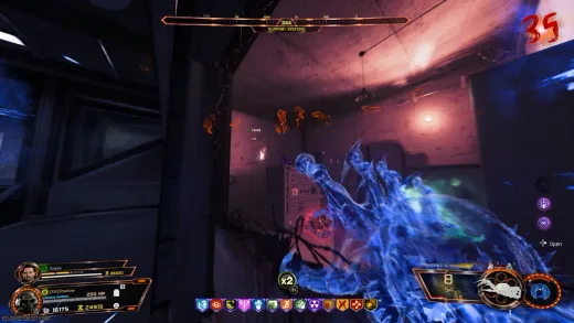 Mr Peeks marker in the Support Systems area seen through the Aether Shroud on Ashes of the Damned in BO7