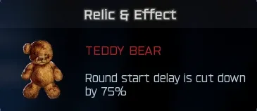 Teddy Bear relic description in BO7 Cursed Mode showing round start delay cut down by 75 percent