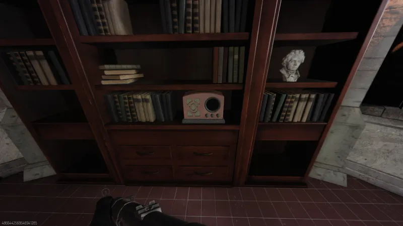 The radio on the bookshelf inside the Totenreich castle during the Richtofen side Easter egg