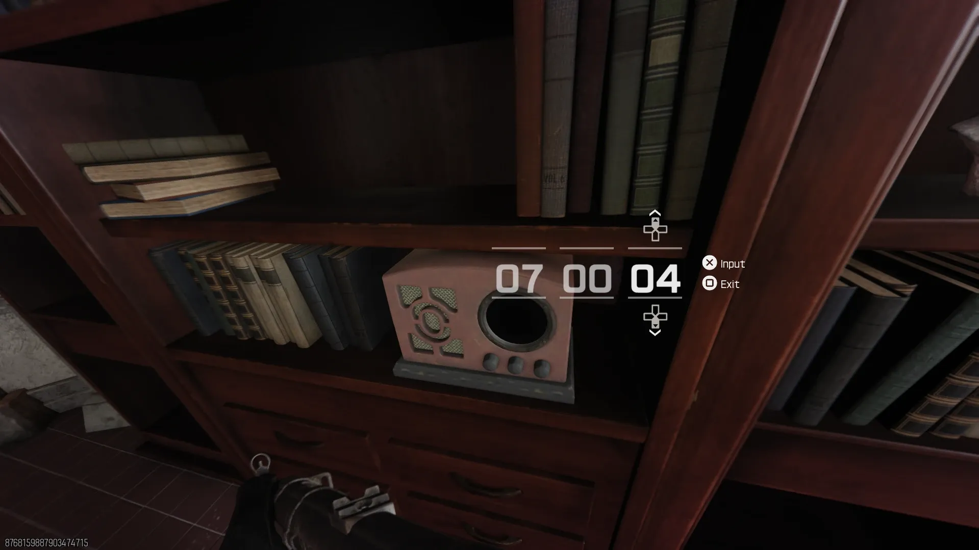 Radio code 07-00-04 entered on the Totenreich castle radio unlocking Counting the Cost audio log