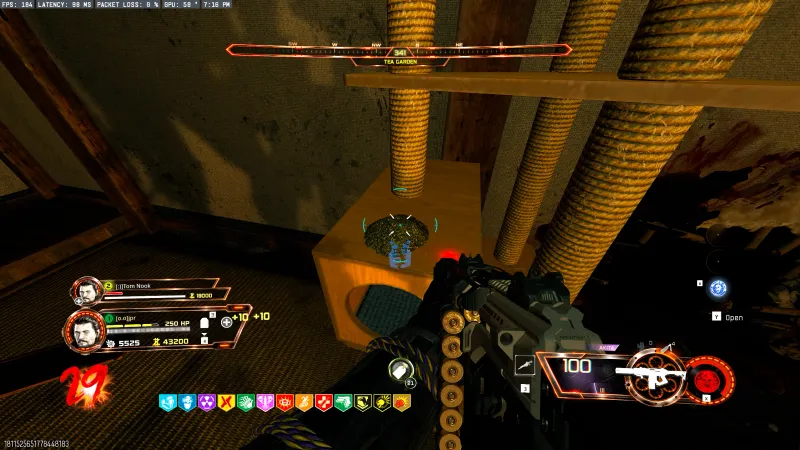The catnip pile sitting on top of a cat tower in the cat cafe at Tea Garden on Kowakujo in BO7 Zombies