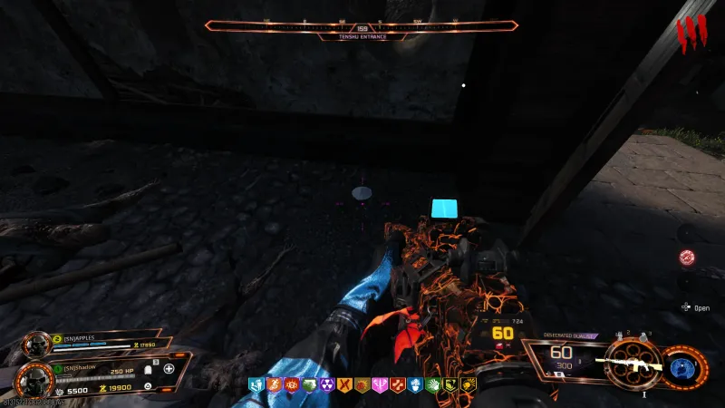 The powder upgrade part for the Maneki-Neko dropping near the castle ghost trap at Tenshu Entrance on Kowakujo in BO7 Zombies