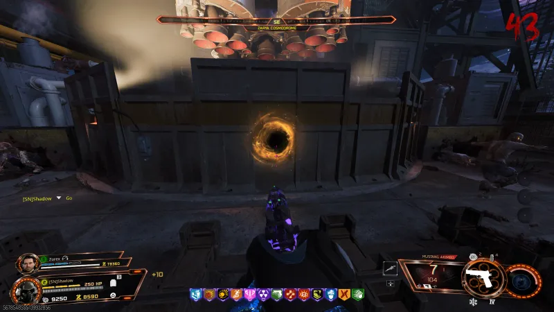 Orange Vril Sphere relic portal on the wall by the rocket at Zarya Cosmodrome on Ashes of the Damned in BO7