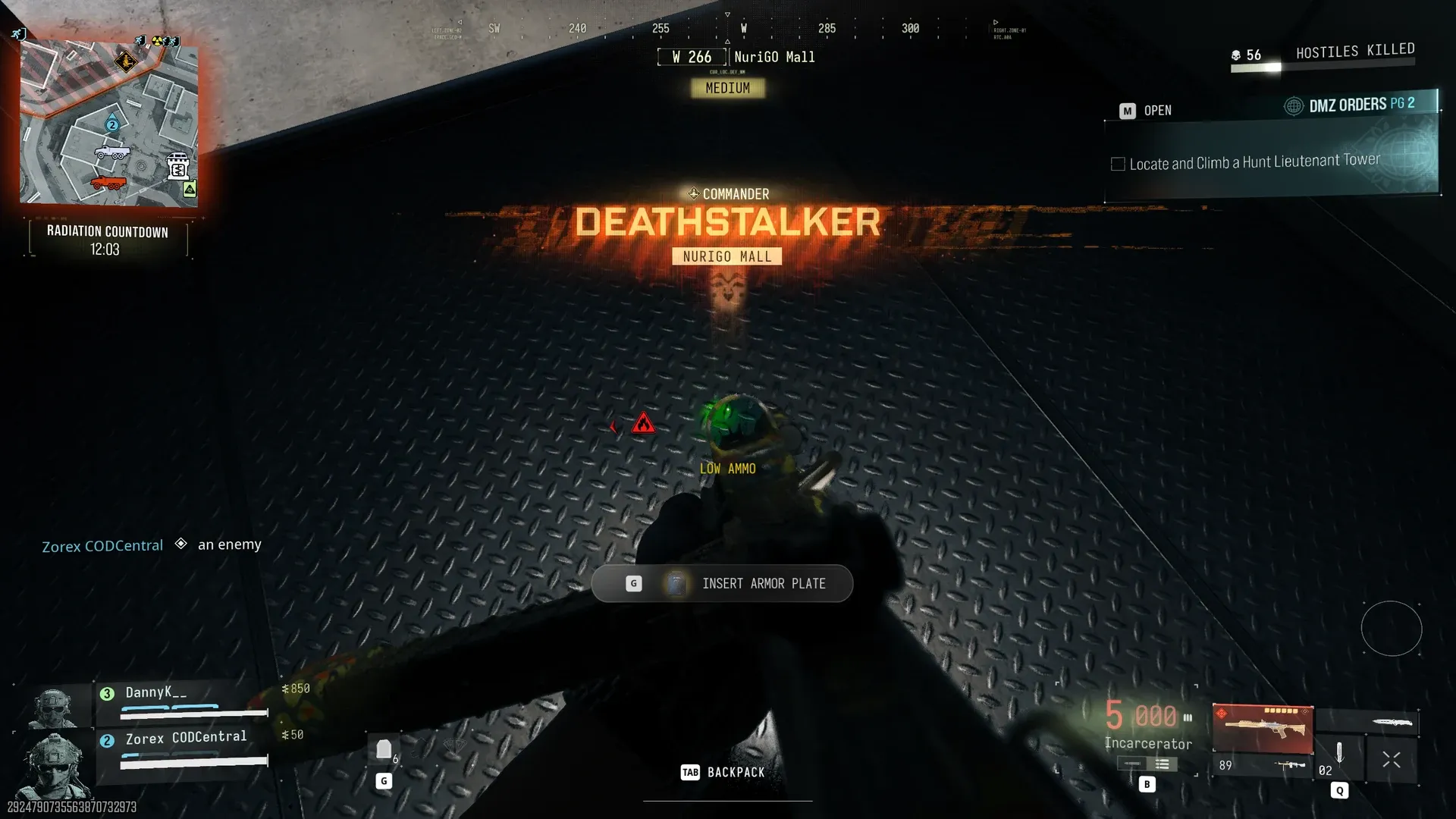 Commander Deathstalker intro banner at NuriGO Mall in MW4 DMZ right after Operation Shopping Hacks