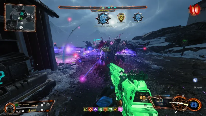 A single Fire Works activation paying out 13 kills at once at round 30 on Beacon Island in Black Ops 7 Zombies