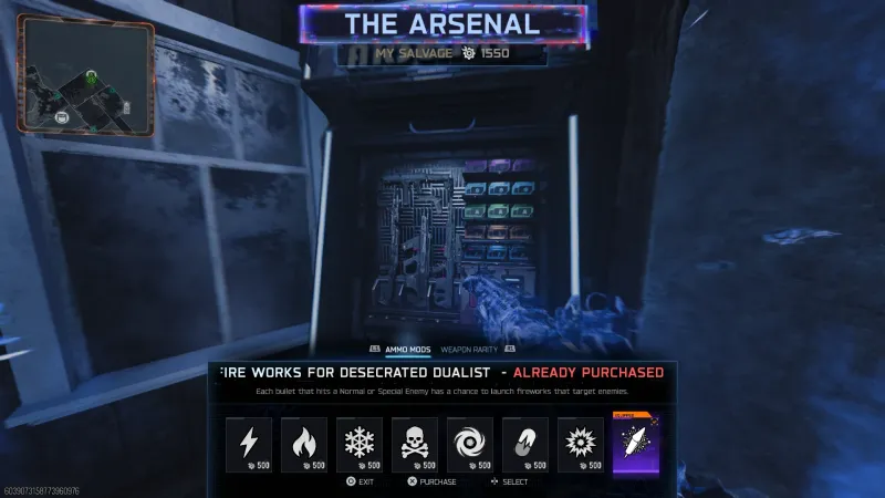 The Fire Works Ammo Mod in the Arsenal in Black Ops 7 Zombies