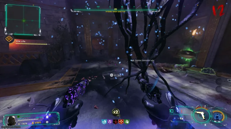The health-draining vine charging in the Nyxara Inner Sanctum during the Warden's Blight build