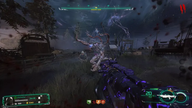 A Mimic HVT enemy during a BO7 Zombies fight, the kind of single big target the Web Spinner build is built for