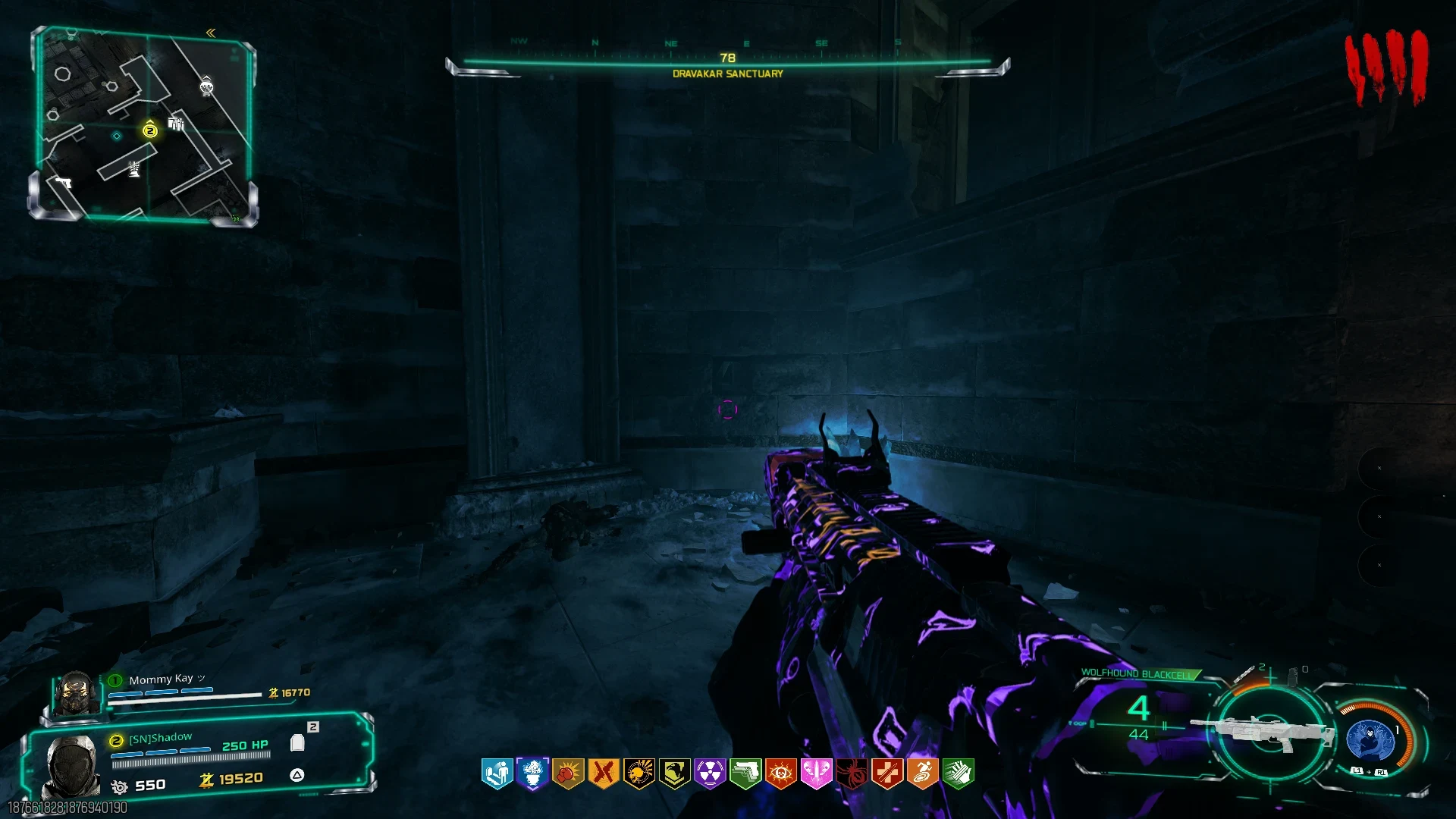 Middle lever with a blue flame