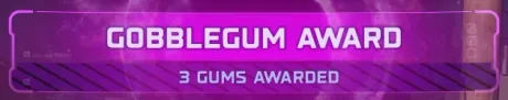 BO7 Zombies GobbleGum Award banner showing 3 gums awarded