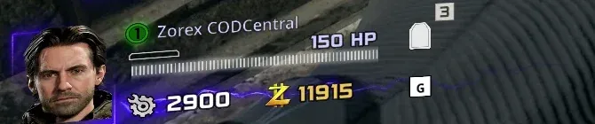 Black Ops 7 Zombies player health panel showing the default 150 HP