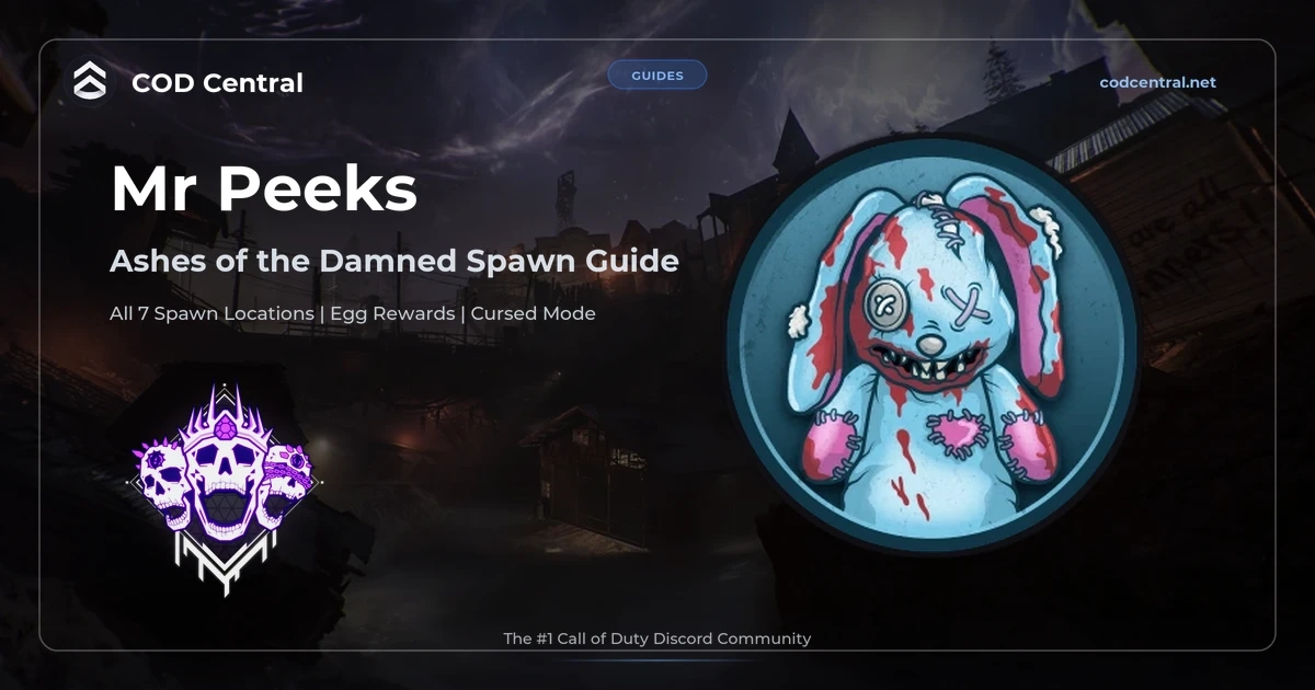 Mr Peeks spawn locations guide for Ashes of the Damned in BO7 Zombies Cursed Mode