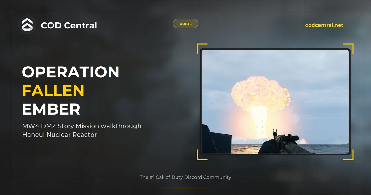 COD Central guide cover for MW4 DMZ Operation Fallen Ember: the nuke going off in the distance, seen from the escape boat